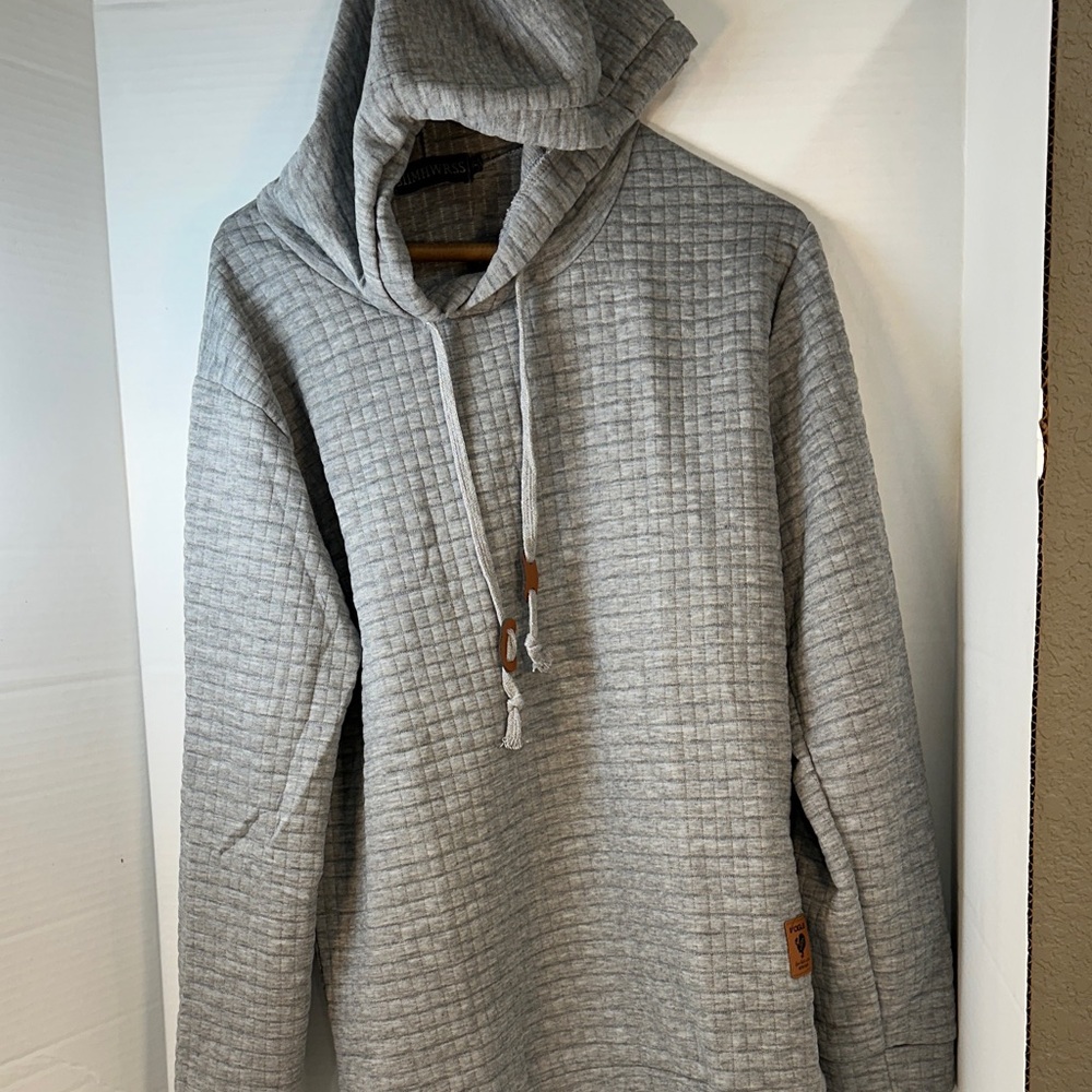 SIIMHWRSS Gray Hooded Men's Shirt